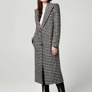 Smythe Peaked Lapel Coat - Houndstooth